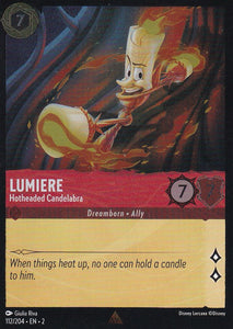 Cold Foil Lumiere - Hotheaded Candelabra 112/204 Rare Rise of the Floodborn Disney Lorcana TCG - guardiangamingtcgs