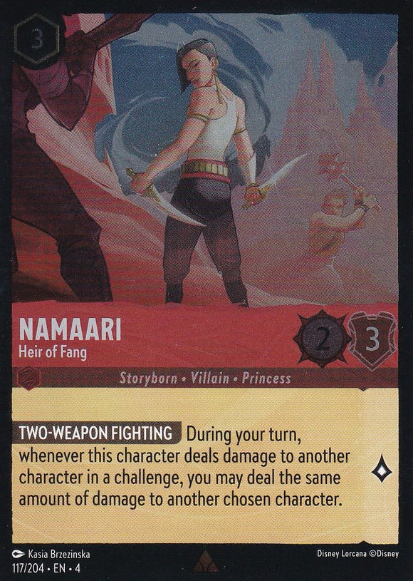 Cold Foil Namaari - Heir of Fang 117/204 Rare Ursula's Return Disney Lorcana TCG - guardiangamingtcgs