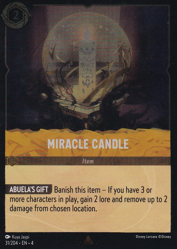 Cold Foil Miracle Candle 31/204 Rare Ursula's Return Disney Lorcana TCG - guardiangamingtcgs