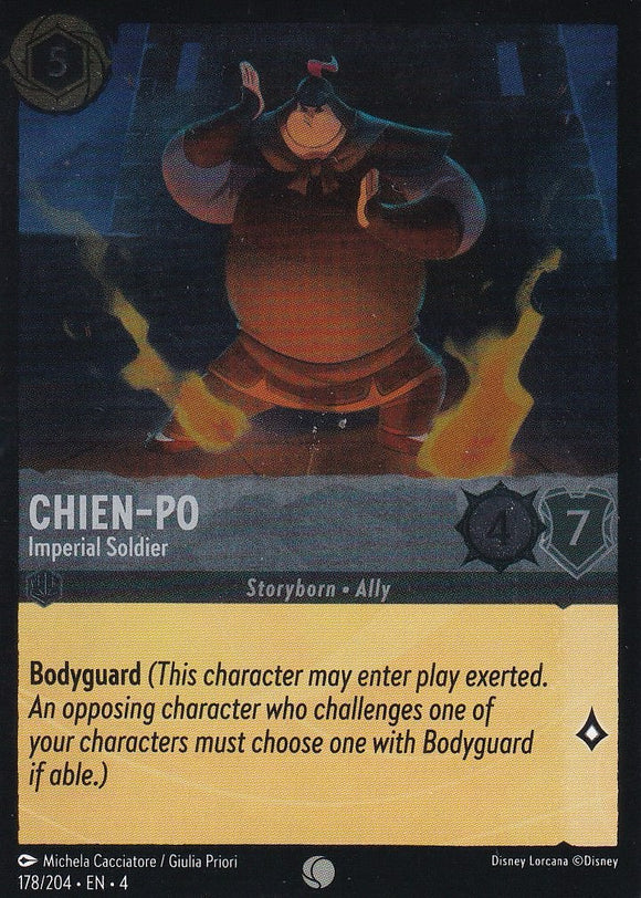 Cold Foil Chien-Po - Imperial Soldier 178/204 Common Ursula's Return Disney Lorcana TCG - guardiangamingtcgs