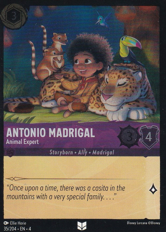 Cold Foil Antonio Madrigal - Animal Expert 35/204 Uncommon Ursula's Return Disney Lorcana TCG - guardiangamingtcgs