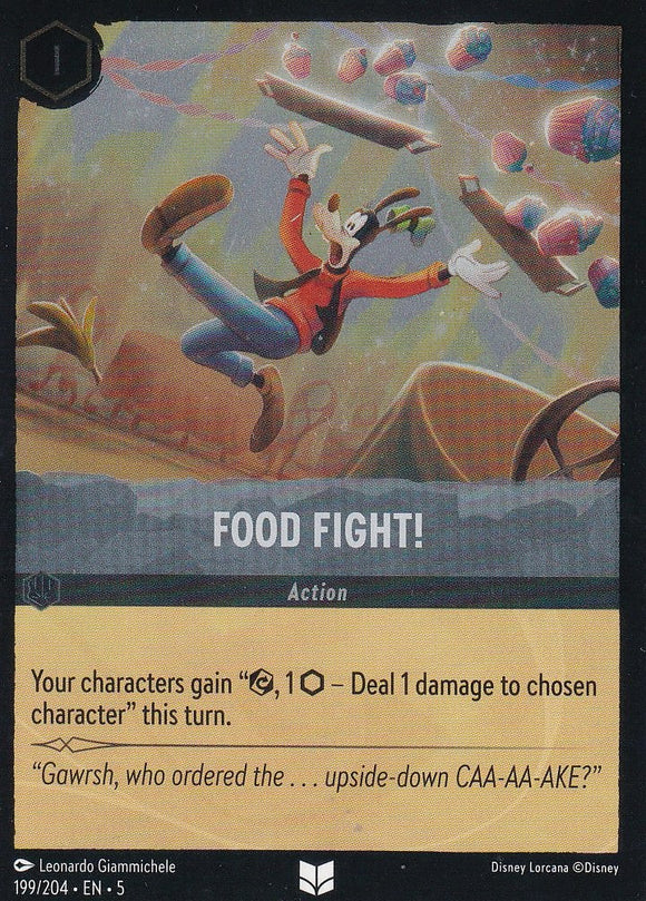 Cold Foil Food Fight! 199/204 Uncommon Shimmering Skies Disney Lorcana - guardiangamingtcgs