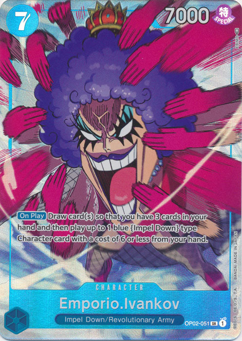 Foil Emporio.Ivankov (Alternate Art) OP02-051 SR Paramount War One Piece TCG - guardiangamingtcgs