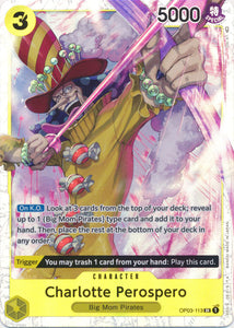 Foil Charlotte Perospero OP03-113 SR Pillars of Strength One Piece TCG - guardiangamingtcgs