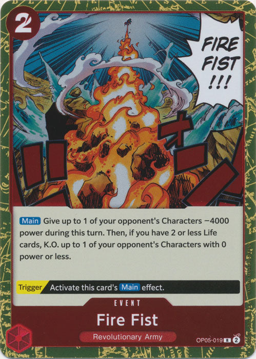 Foil Fire Fist OP05-019 R Awakening of the New Era One Piece TCG - guardiangamingtcgs