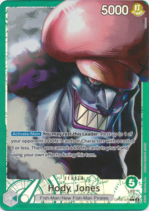 Foil Hody Jones (Alternate Art) L OP06-020 Wings of the Captain One Piece TCG - guardiangamingtcgs