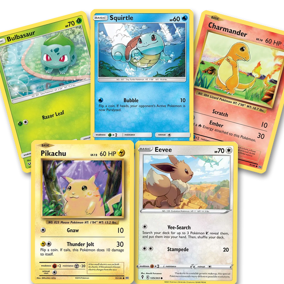 Pikachu Eevee Charmander Bulbasuar Squirtle 100% Authentic Choose Pokemon Card - guardiangamingtcgs