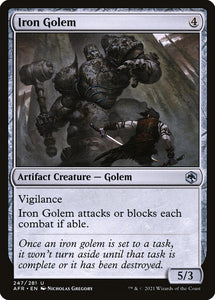 Iron Golem 247 U Adventures in the Forgotten Realms MTG - guardiangamingtcgs