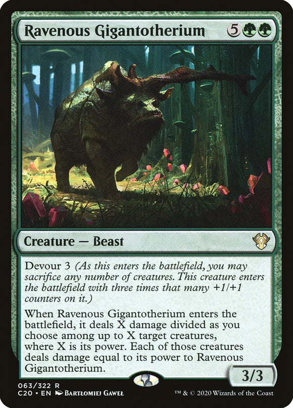 Ravenous Gigantotherium 63 R Commander 2020 MTG - guardiangamingtcgs