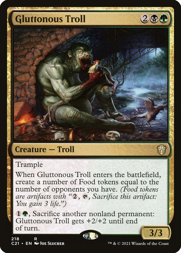 Gluttonous Troll 218 R Commander 2021 MTG - guardiangamingtcgs