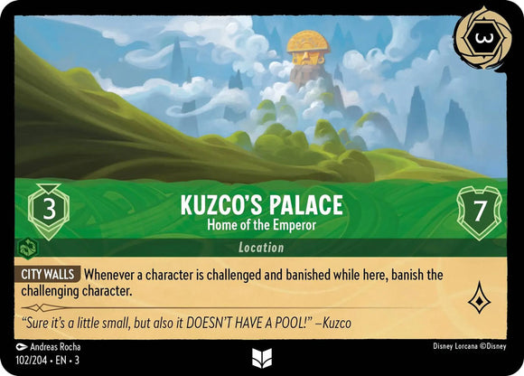 Kuzco's Palace - Home of the Emperor 102/204 Uncommon Into the Inklands Disney Lorcana TCG - guardiangamingtcgs