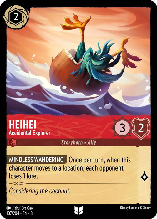 HeiHei - Accidental Explorer 107/204 Uncommon Into the Inklands Disney Lorcana TCG - guardiangamingtcgs