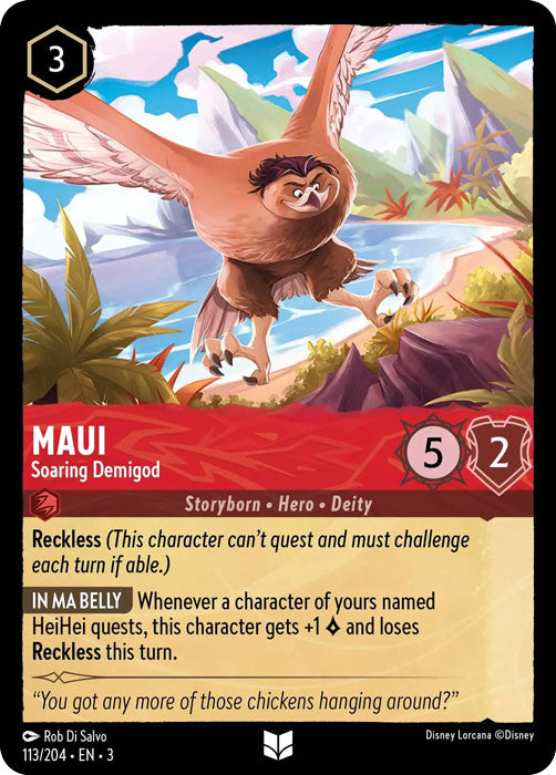 Maui - Soaring Demigod 113/204 Uncommon Into the Inklands Disney Lorcana TCG - guardiangamingtcgs