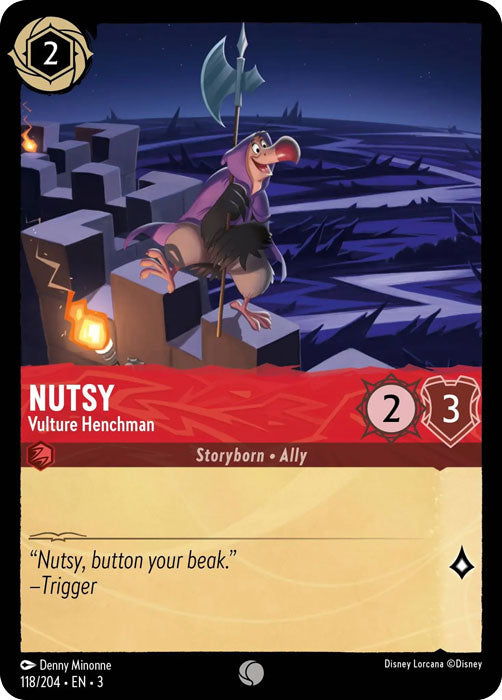 Nutsy - Vulture Henchman 118/204 Common Into the Inklands Disney Lorcana TCG - guardiangamingtcgs