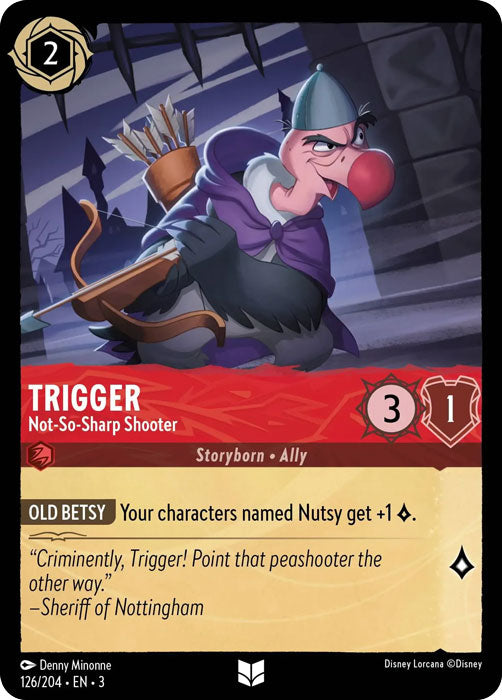 Trigger - Not-So-Sharp Shooter 126/204 Uncommon Into the Inklands Disney Lorcana TCG - guardiangamingtcgs