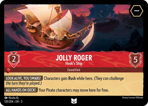 Jolly Roger - Hook's Ship 135/204 Uncommon Into the Inklands Disney Lorcana TCG - guardiangamingtcgs