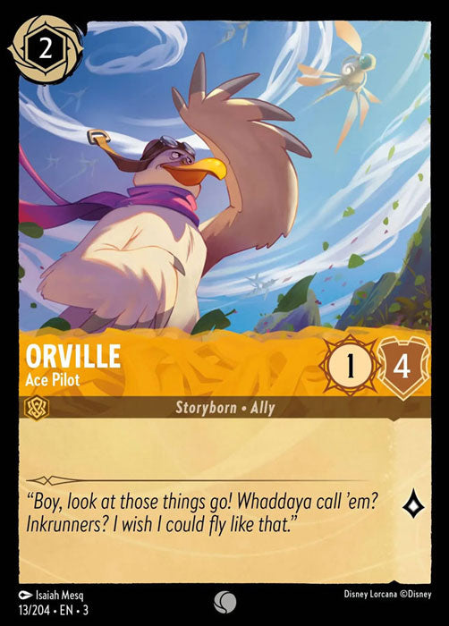 Orville - Ace Pilot 13/204 Common Into the Inklands Disney Lorcana TCG - guardiangamingtcgs