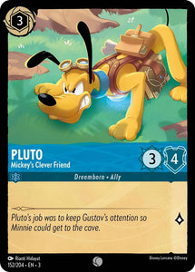 Pluto - Mickey's Clever Friend 152/204 Common Into the Inklands Disney Lorcana TCG - guardiangamingtcgs