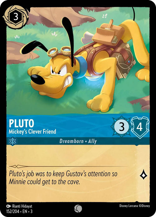 Pluto - Mickey's Clever Friend 152/204 Common Into the Inklands Disney Lorcana TCG - guardiangamingtcgs