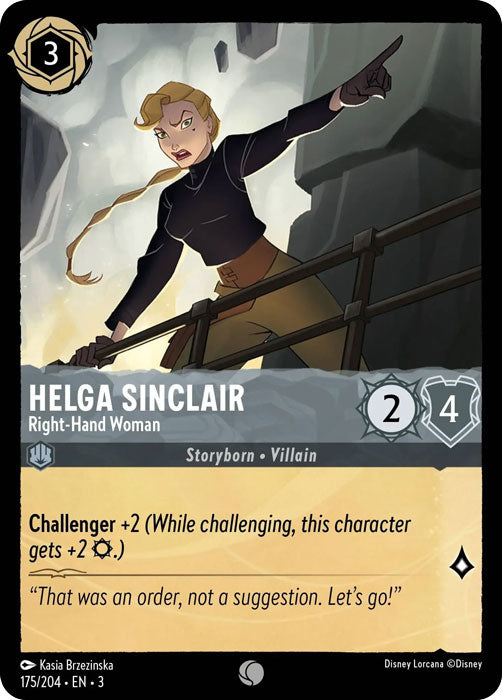 Helga Sinclair - Right-Hand Woman 175/204 Common Into the Inklands Disney Lorcana TCG - guardiangamingtcgs