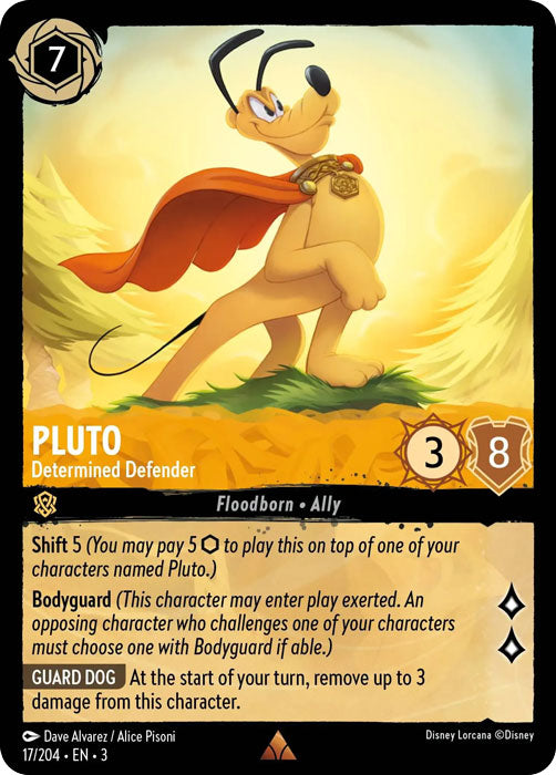 Pluto - Determined Defender 17/204 Rare Into the Inklands Disney Lorcana TCG - guardiangamingtcgs