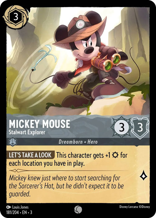 Mickey Mouse - Stalwart Explorer 181/204 Common Into the Inklands Disney Lorcana TCG - guardiangamingtcgs