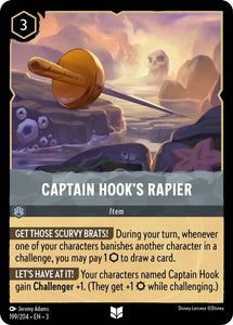 Captain Hook's Rapier 199/204 Uncommon Into the Inklands Disney Lorcana TCG - guardiangamingtcgs