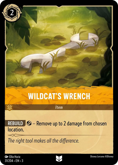 Wildcat's Wrench 31/204 Uncommon Into the Inklands Disney Lorcana TCG - guardiangamingtcgs