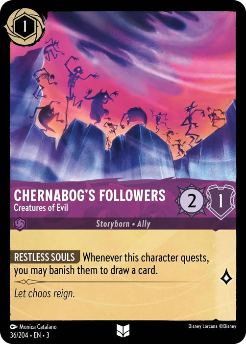 Chernabog's Followers - Creatures of Evil 36/204 Uncommon Into the Inklands Disney Lorcana TCG - guardiangamingtcgs