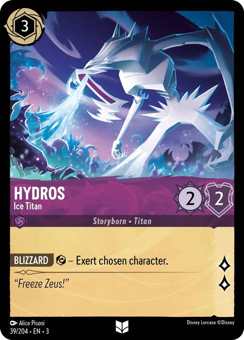 Hydros - Ice Titan 39/204 Uncommon Into the Inklands Disney Lorcana TCG - guardiangamingtcgs