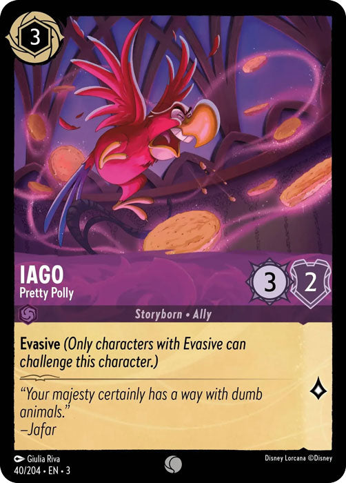 Iago - Pretty Polly 40/204 Common Into the Inklands Disney Lorcana TCG - guardiangamingtcgs