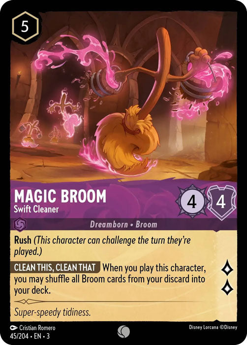 Magic Broom - Swift Cleaner 45/204 Common Into the Inklands Disney Lorcana TCG - guardiangamingtcgs