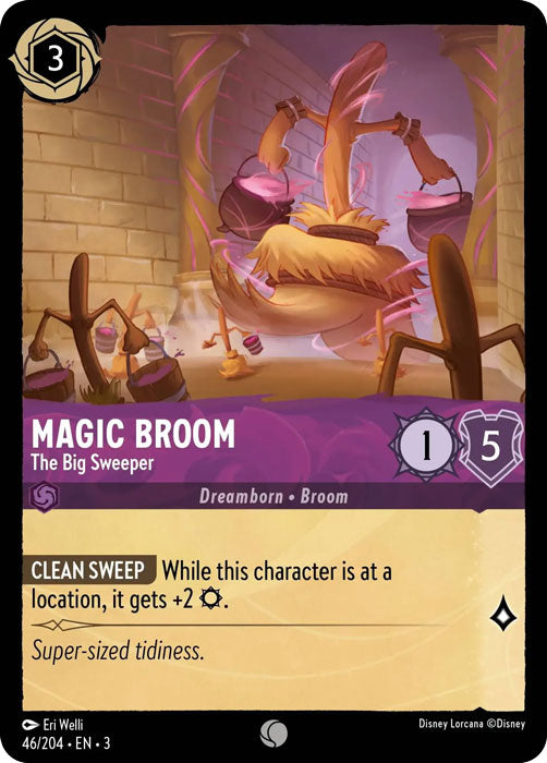 Magic Broom - The Big Sweeper 46/204 Common Into the Inklands Disney Lorcana TCG - guardiangamingtcgs