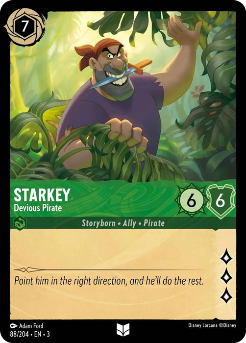 Starkey - Devious Pirate 88/204 Uncommon Into the Inklands Disney Lorcana TCG - guardiangamingtcgs