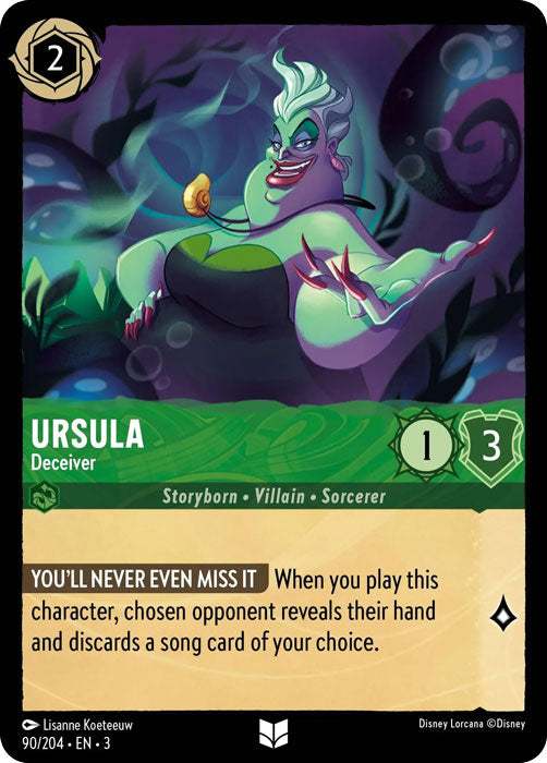 Ursula - Deceiver 90/204 Uncommon Into the Inklands Disney Lorcana TCG - guardiangamingtcgs