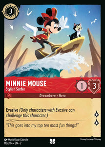 Minnie Mouse - Stylish Surfer 113/204 Uncommon Rise of the Floodborn Disney Lorcana TCG - guardiangamingtcgs