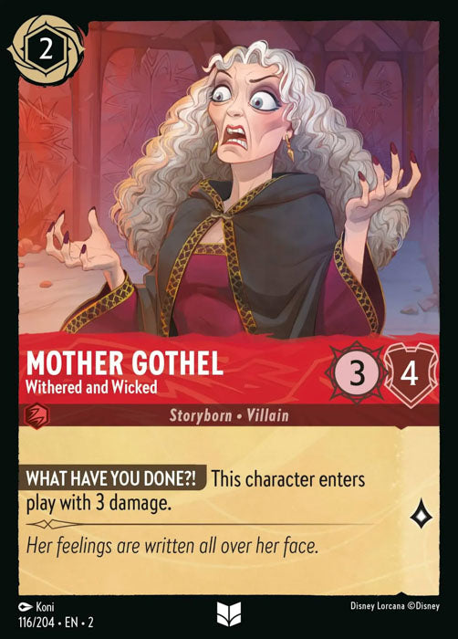 Mother Gothel - Withered and Wicked 116/204 Uncommon Rise of the Floodborn Disney Lorcana TCG - guardiangamingtcgs