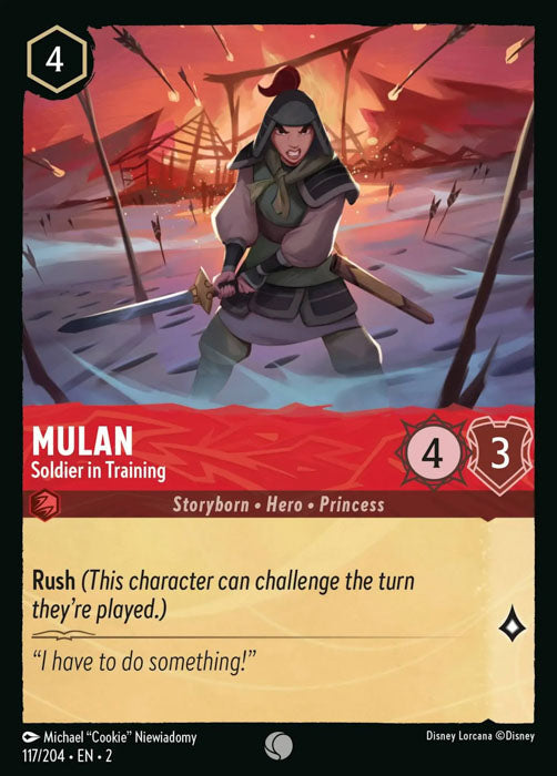 Mulan - Soldier in Training 117/204 Common Rise of the Floodborn Disney Lorcana TCG - guardiangamingtcgs