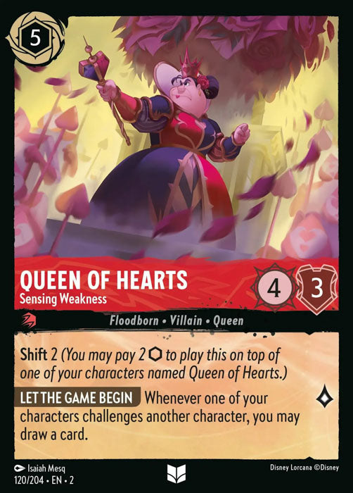 Queen of Hearts - Sensing Weakness 120/204 Uncommon Rise of the Floodborn Disney Lorcana TCG - guardiangamingtcgs