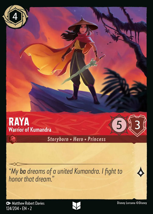 Raya - Warrior of Kumandra 124/204 Uncommon Rise of the Floodborn Disney Lorcana TCG - guardiangamingtcgs