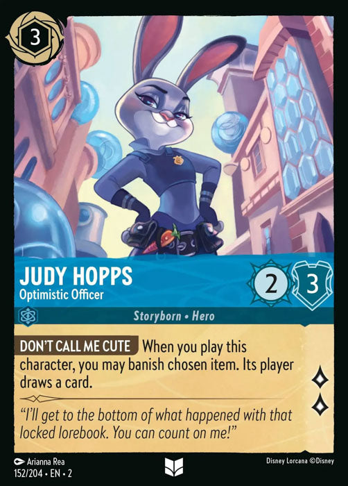 Judy Hopps - Optimistic Officer 152/204 Uncommon Rise of the Floodborn Disney Lorcana TCG - guardiangamingtcgs