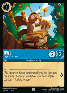 Owl - Logical Lecturer 156/204 Common Rise of the Floodborn Disney Lorcana TCG - guardiangamingtcgs