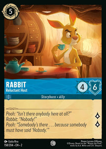 Rabbit - Reluctant Host 158/204 Common Rise of the Floodborn Disney Lorcana TCG - guardiangamingtcgs