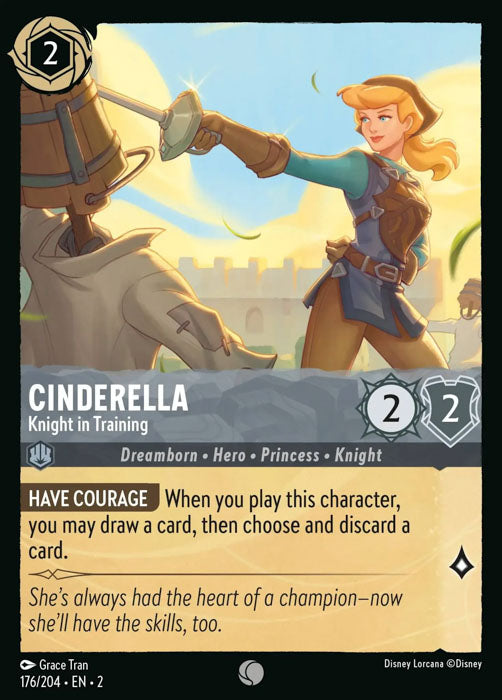 Cinderella - Knight in Training 176/204 Common Rise of the Floodborn Disney Lorcana TCG - guardiangamingtcgs