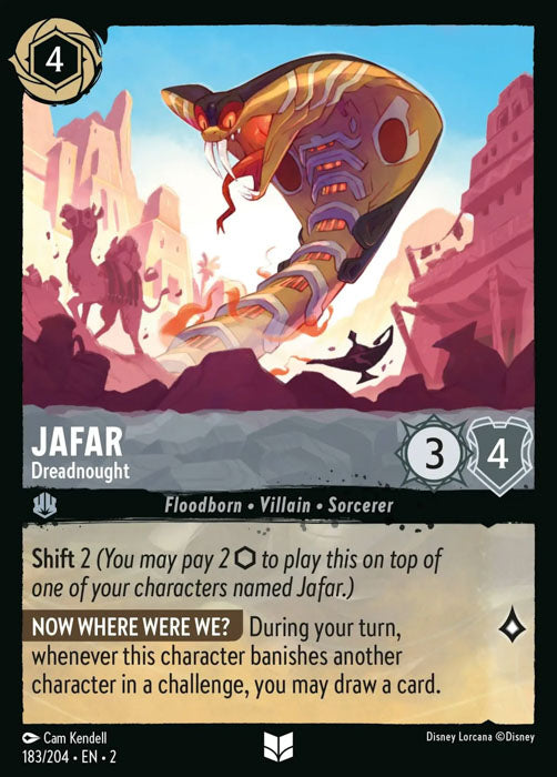 Jafar - Dreadnought 183/204 Uncommon Rise of the Floodborn Disney Lorcana TCG - guardiangamingtcgs