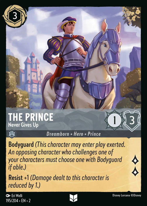 The Prince - Never Gives Up 195/204 Uncommon Rise of the Floodborn Disney Lorcana TCG - guardiangamingtcgs