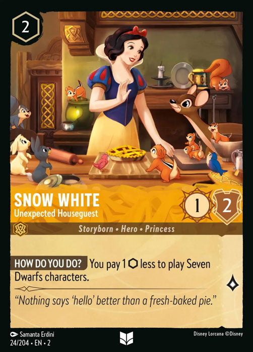 Snow White - Unexpected Houseguest 24/204 Uncommon Rise of the Floodborn Disney Lorcana TCG - guardiangamingtcgs