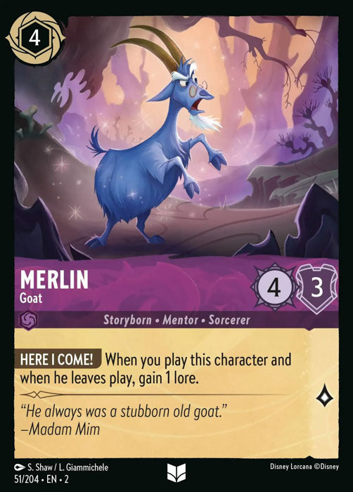 Merlin - Goat 51/204 Uncommon Rise of the Floodborn Disney Lorcana TCG - guardiangamingtcgs