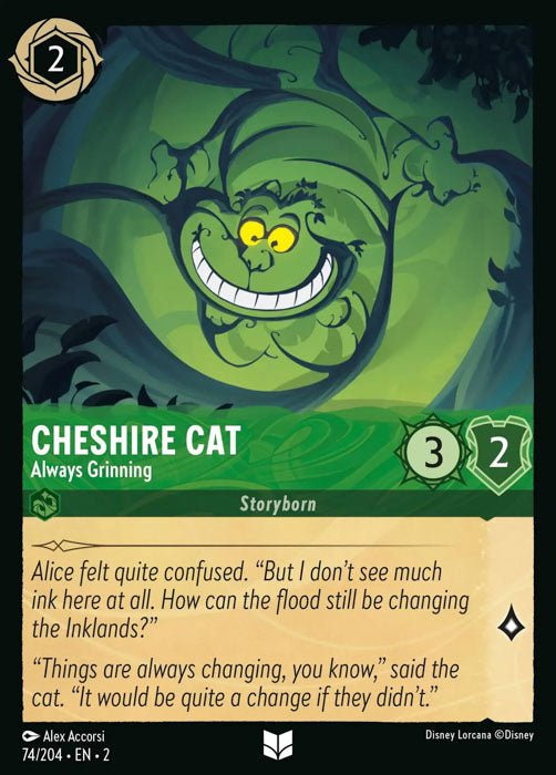 Cheshire Cat - Always Grinning 74/204 Uncommon Rise of the Floodborn Disney Lorcana TCG - guardiangamingtcgs