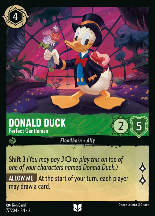 Donald Duck - Perfect Gentleman 77/204 Uncommon Rise of the Floodborn Disney Lorcana TCG - guardiangamingtcgs